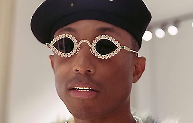 Pharrell Williams Shines in Custom Tiffany & Co. Sunglasses at his